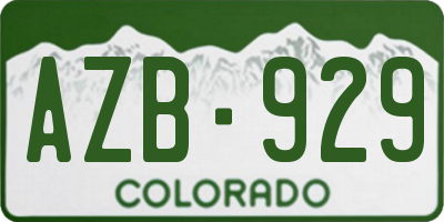 CO license plate AZB929