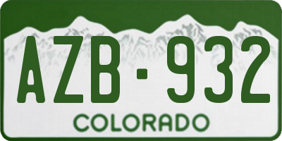 CO license plate AZB932