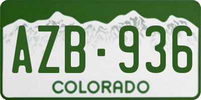 CO license plate AZB936