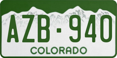 CO license plate AZB940