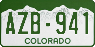 CO license plate AZB941