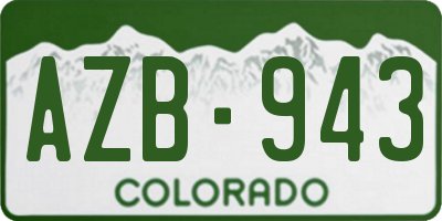 CO license plate AZB943