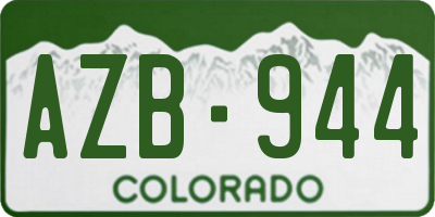 CO license plate AZB944