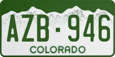 CO license plate AZB946