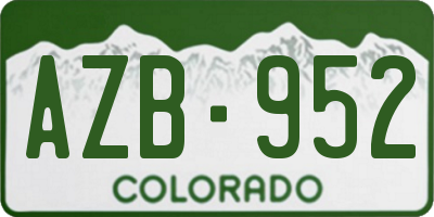 CO license plate AZB952