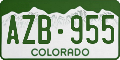 CO license plate AZB955