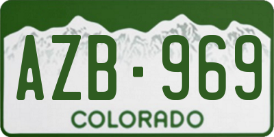 CO license plate AZB969