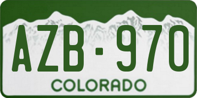 CO license plate AZB970