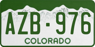 CO license plate AZB976