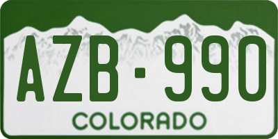 CO license plate AZB990