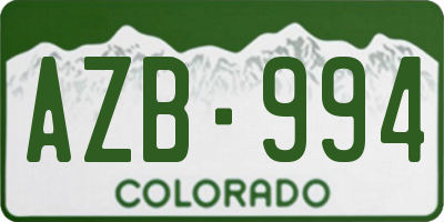 CO license plate AZB994