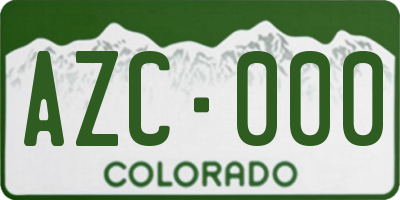 CO license plate AZC000