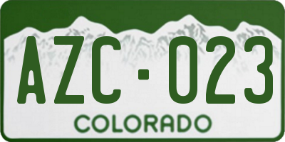 CO license plate AZC023