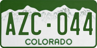 CO license plate AZC044