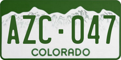 CO license plate AZC047