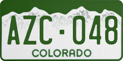 CO license plate AZC048