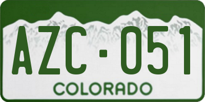 CO license plate AZC051