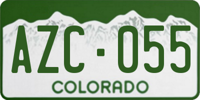CO license plate AZC055