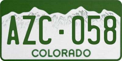 CO license plate AZC058