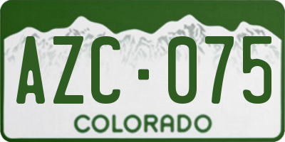 CO license plate AZC075