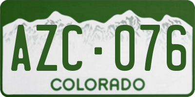 CO license plate AZC076