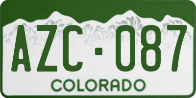 CO license plate AZC087