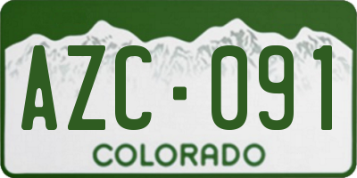 CO license plate AZC091