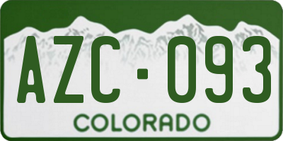 CO license plate AZC093