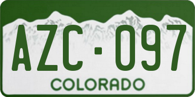 CO license plate AZC097