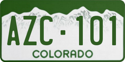 CO license plate AZC101