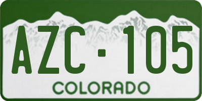 CO license plate AZC105