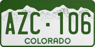 CO license plate AZC106