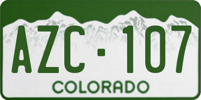 CO license plate AZC107