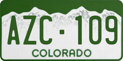 CO license plate AZC109