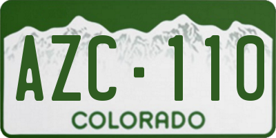 CO license plate AZC110