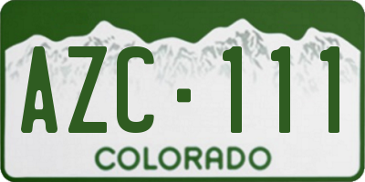 CO license plate AZC111