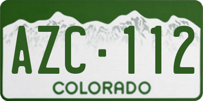 CO license plate AZC112