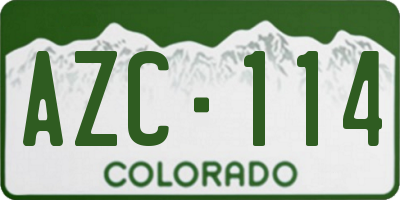 CO license plate AZC114