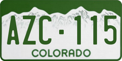 CO license plate AZC115