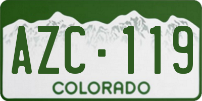 CO license plate AZC119