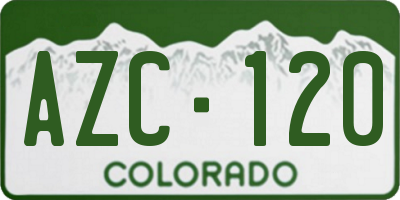 CO license plate AZC120