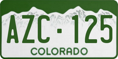 CO license plate AZC125