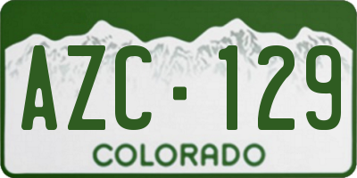 CO license plate AZC129