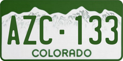 CO license plate AZC133