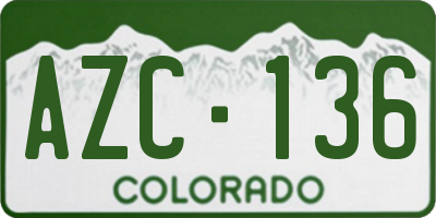 CO license plate AZC136