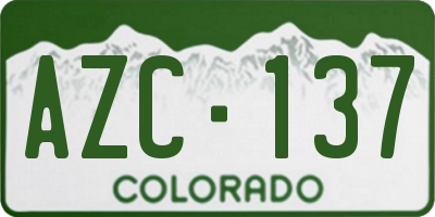 CO license plate AZC137