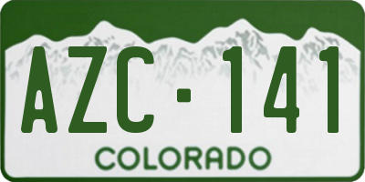 CO license plate AZC141