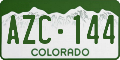 CO license plate AZC144