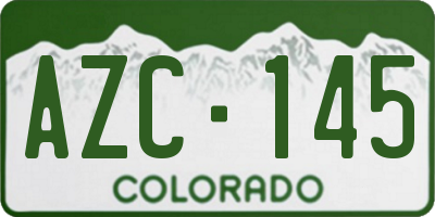 CO license plate AZC145