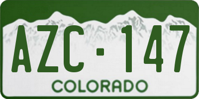 CO license plate AZC147